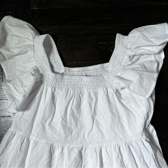NWT* Pink Diamond White 100% Cotton Tiered Mini Dress Size 8 - Picture 3 of 16